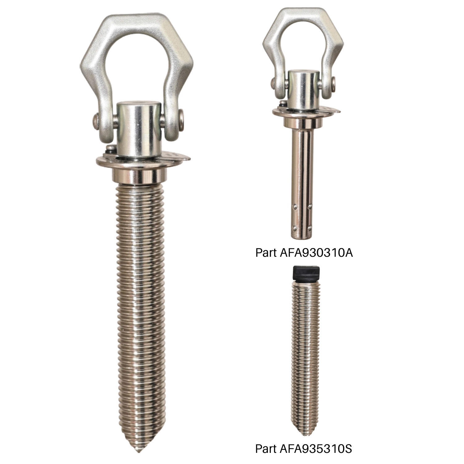 Removable Concrete Anchor - 2 PART Lock Swivel D-Ring & stud