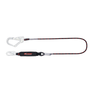 Elite Sharp Edge Kernmantle Rope Energy Absorbing Lanyard c/w Steel Snap & Scaffold Hooks
