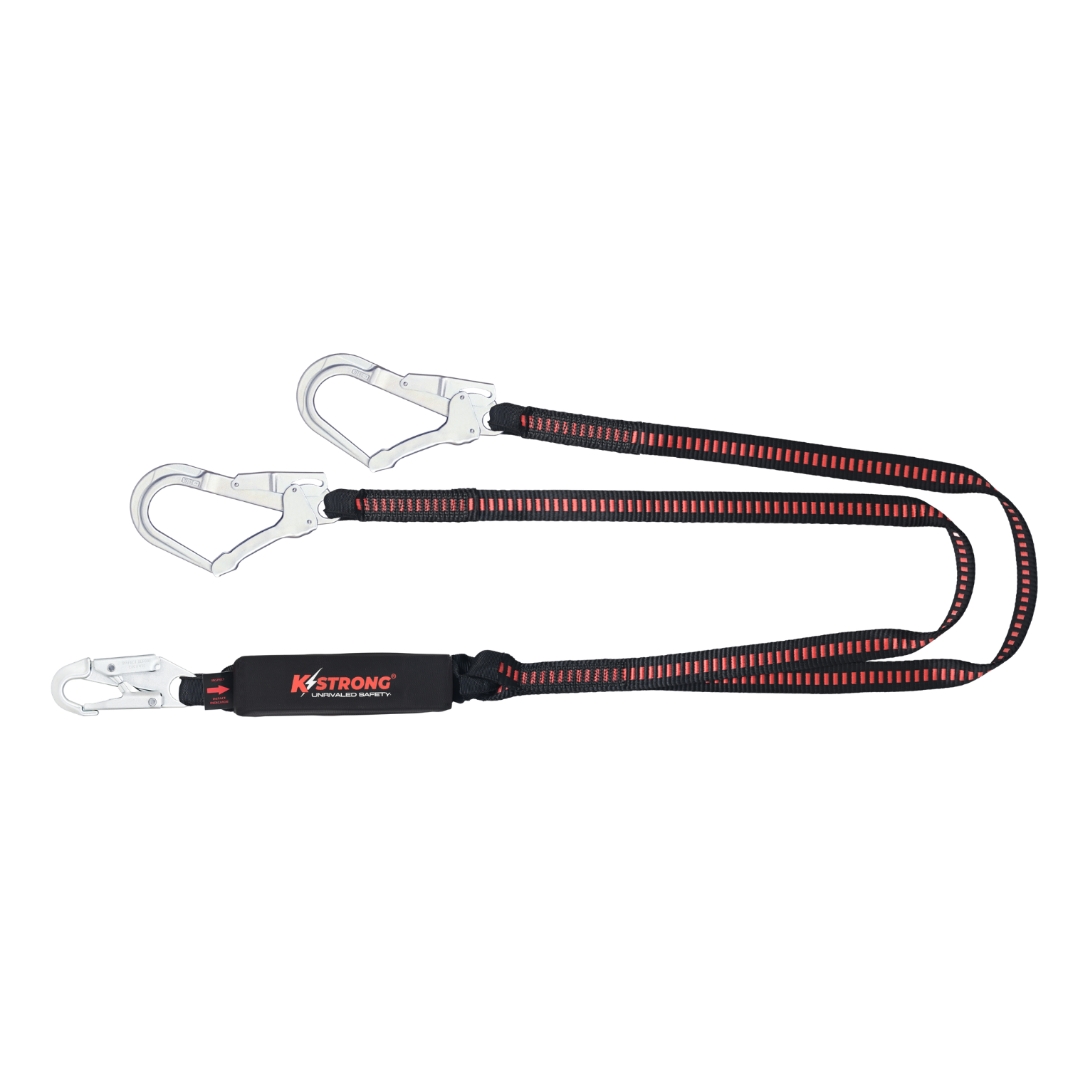 สายรัดแบบสองขาพร้อมโช้คอัพ Elite Shock Absorbing Webbing พร้อมโครงเหล็กและตะขอเกี่ยวแบบสแนปเหล็ก