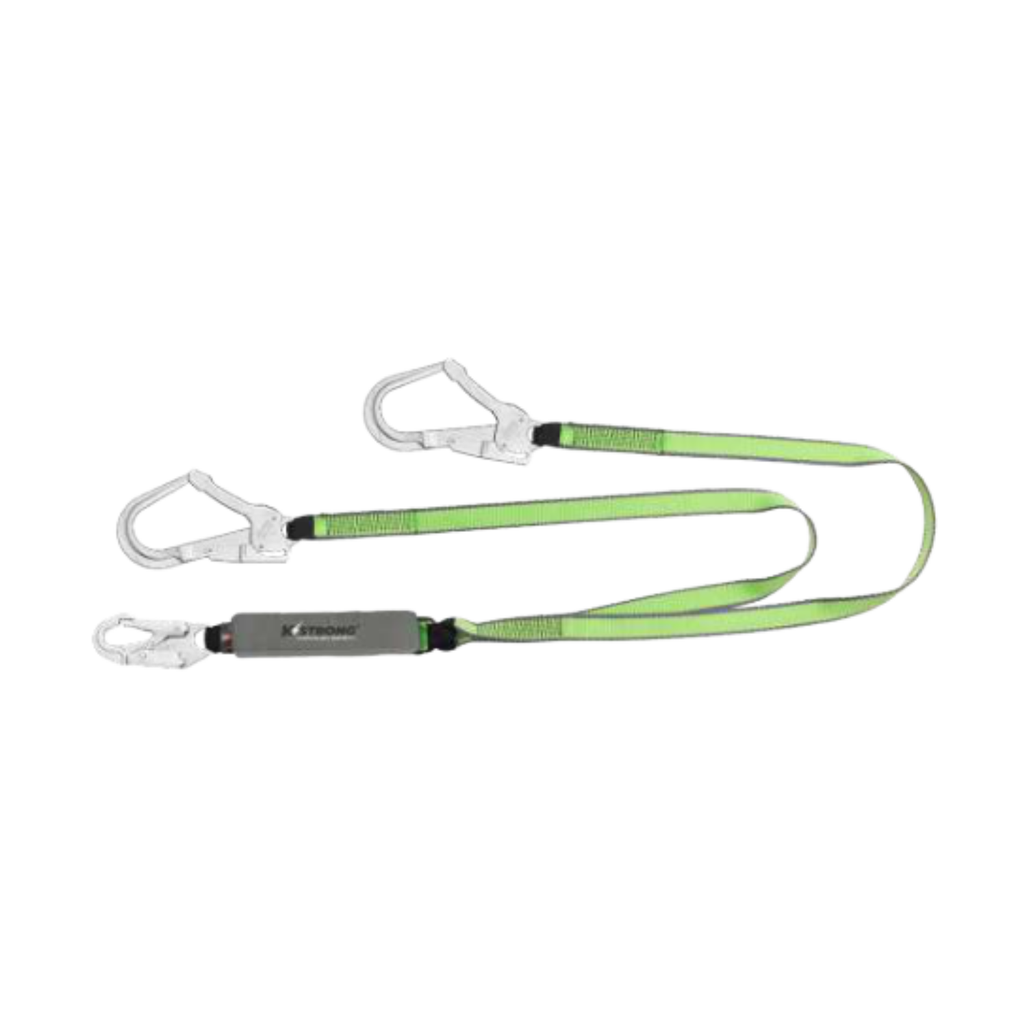 Elite Shock Absorbing Double Leg Lanyard Webbing with Steel Scaffold and Steel Snap Hooks