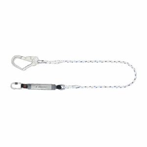 Essential Shock Absorbing Lanyard with Steel Scaffold Hook and Karabiner