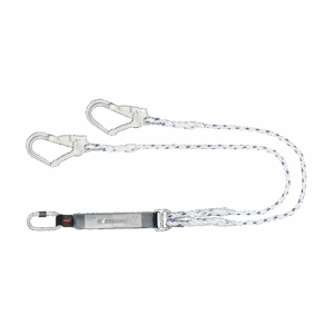 Essential Shock Absorbing Lanyard with Steel Scaffold Hook and Karabiner