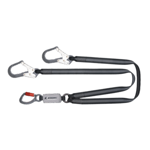 Epic Shock Absorbing Webbing Twin Lanyard with Aluminum Snap Hook & Scaffold Hooks
