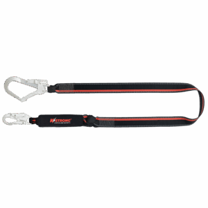 ExtremeX Energy Absorbing 44mm Webbing Lanyard c/w Snap Hook & Scaffold Hook