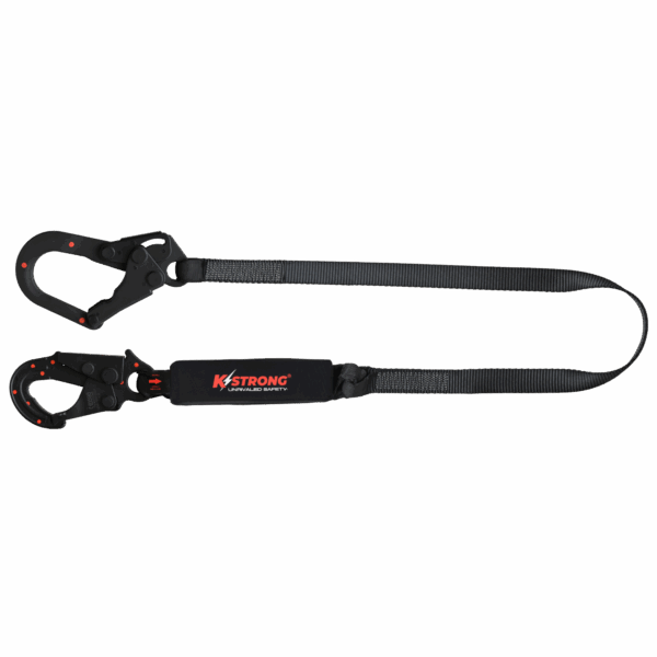 ElectX Energy Absorbing 44mm Webbing Lanyard c/w Snap Hook & Scaffold Hook