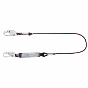 Ecor Shock Absorbing Adjustable Sharp Edge Kernmantle Rope Lanyard c/w Snap Hooks