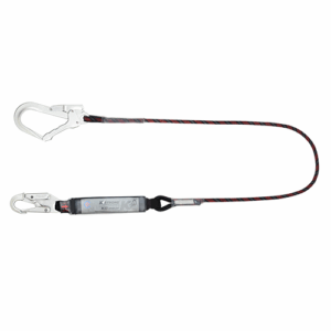 Ecor Shock Absorbing Sharp Edge Kernmantle Rope Lanyard c/w Snap Hook & Scaffold Hook