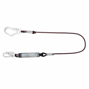 Ecor Shock Absorbing Adjustable Sharp Edge Kernmantle Rope Lanyard c/w Snap Hook & Scaffold Hook
