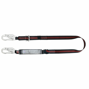 Ecor Shock Absorbing Adjustable 44mm Webbing Lanyard c/w Snap Hooks