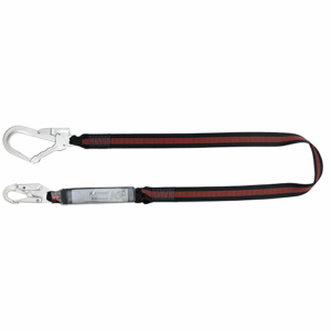 Ecor Shock Absorbing 44mm Webbing Lanyard c/w Snap Hook & Scaffold Hook