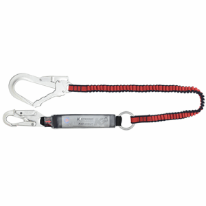 Ecor Shock Absorbing Elasticated Lanyard c/w Snap Hook & Scaffold Hook