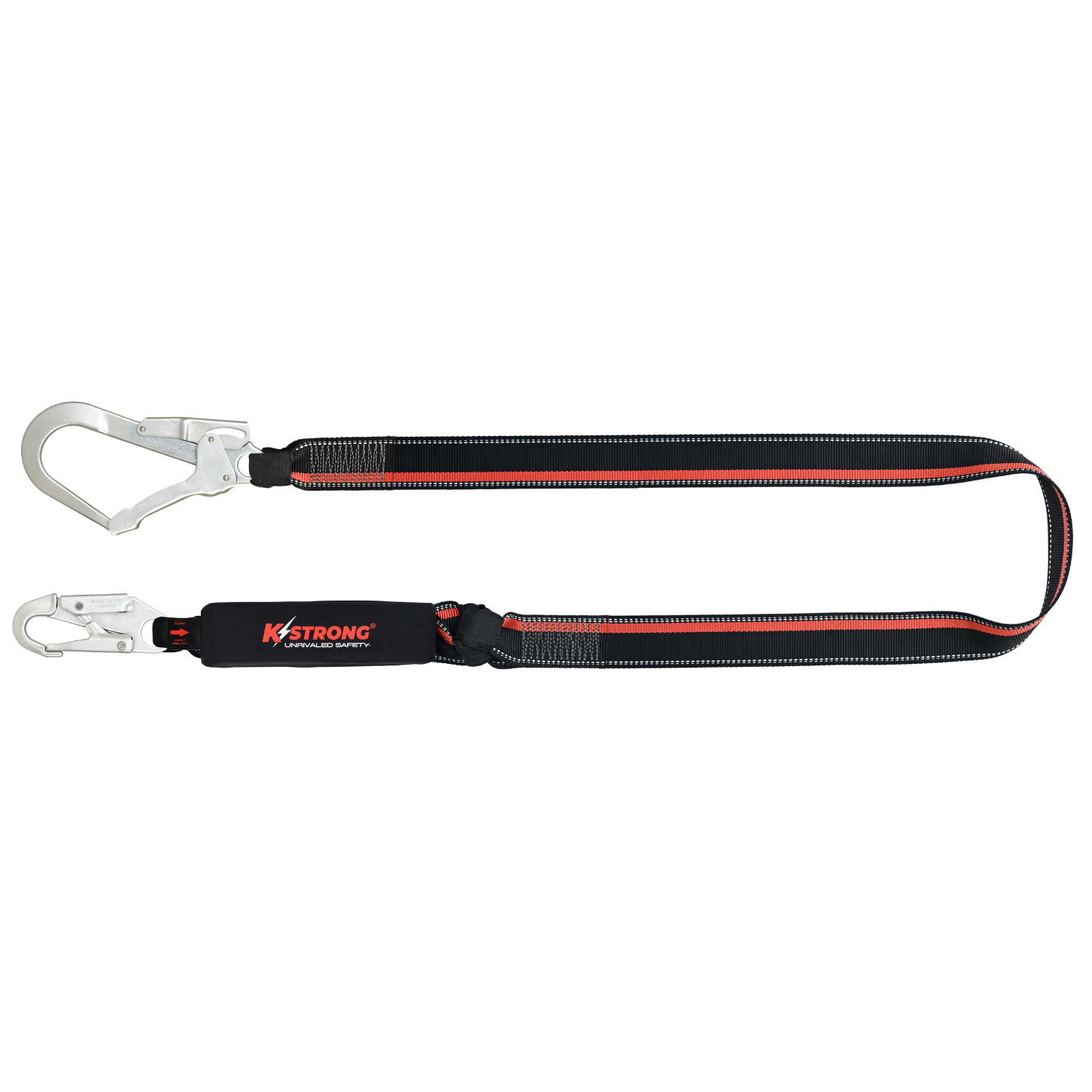 ExtremeX Energy Absorbing 44mm Webbing Lanyard c/w Snap Hook & Scaffold Hook