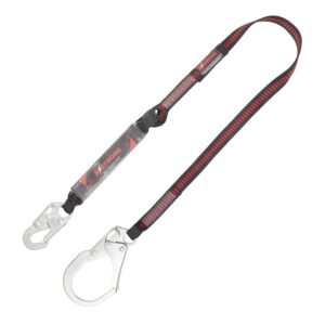 KStrong® 6 ft. Clear pack design shock absorbing lanyard with snap hook and rebar hook (ANSI)
