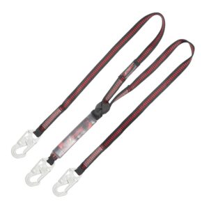 KStrong® 6 ft. Twin Leg 100% Tie-off Clear Pack Design Shock Absorbing Lanyard with Snap Hooks (ANSI)
