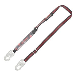 KStrong® 4.5 - 6 ft. Adjustable Clear Pack Design Shock Absorbing Lanyard with Snap Hooks (ANSI)