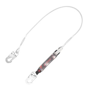 KStrong® 6 ft. Leading Edge (LE) Rated Clear Pack Design Shock Absorbing Coated Wire Lanyard with Snap Hooks (ANSI)