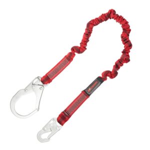 KStrong® 4.5 - 6 ft. Elasticated Design Shock Absorbing Lanyard With Snap Hook and Rebar Hook (ANSI)
