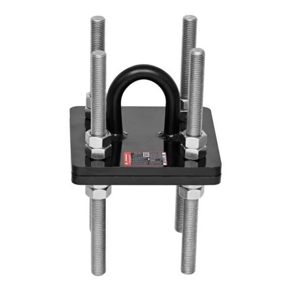 KStrong® Wall/Roof U-Bolt Welded to 6x6” Base Plate with Back Plate and Mounting Hardware (CAL-OSHA) ANSI