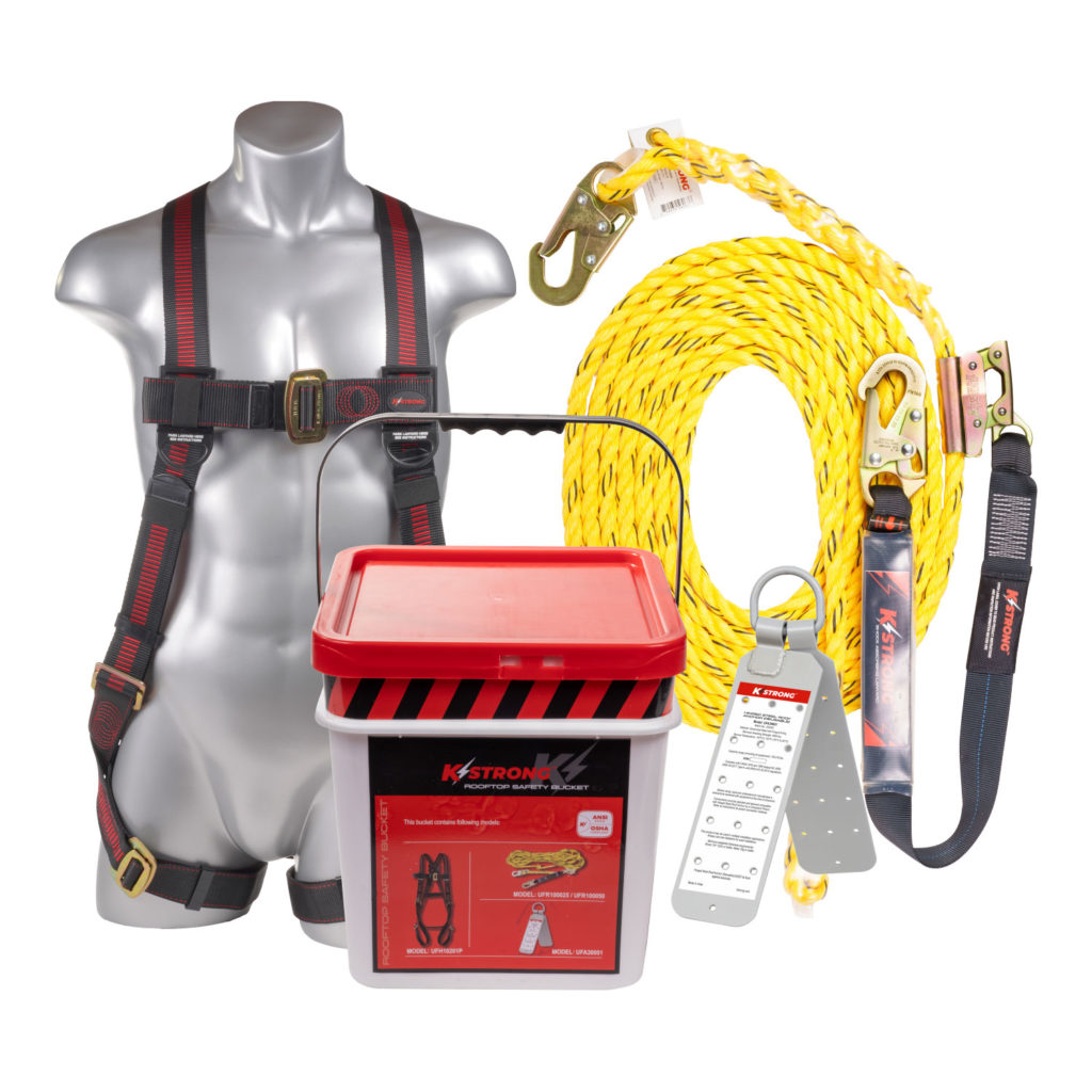 KStrong® 50 ft. Roofers Kit with harness, rope, rope grab assembly