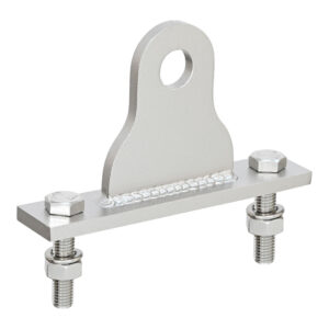 KStrong® IMPACT™ Extremity (Start/Stop) Anchor Plate (SS316) with (2) M12 Fasteners (Column / Wall and Overhead / Ceiling Mount HLL Systems)