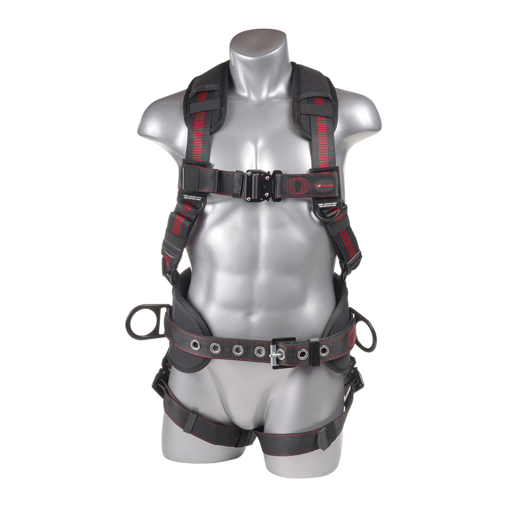 KStrong® Kapture™ Epic+ 5-Point Full Body Harness, Waist Pad w/ Removable  Tool Belt, Back/Shoulder Pad, Enhanced Dorsal D-ring, 2 Side D-rings, QC  Chest and Legs - (ANSI) - KStrong