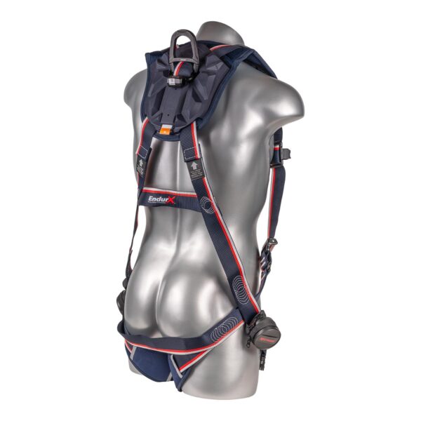 KStrong® EndurX™ 5-Point Full Body Harness, Abrasion Resistant Shoulder Pad, Deluxe Leg Pads, Enhanced Dorsal D-ring Plus™, Quick Slide Adjusters, Trauma Relief Straps, QC Chest/Legs, All Aluminum Hardware (ANSI) - Image 4