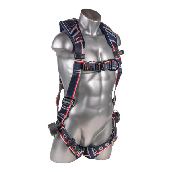 KStrong® EndurX™ 5-Point Full Body Harness, Abrasion Resistant Shoulder Pad, Deluxe Leg Pads, Enhanced Dorsal D-ring Plus™, Front D-ring, Premium Adjusters, Trauma Relief Straps, QC Chest, TB Legs (SS), All Aluminum Hardware (ANSI) - Image 5