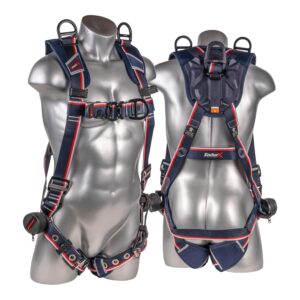 KStrong® EndurX™ 5-Point Full Body Harness, Premium Shoulder Pad, Deluxe Leg Pads, Enhanced Dorsal D-ring Plus™, Front D-ring, Shoulder D-rings, Premium Adjusters, Trauma Relief Straps, QC Chest, TB Legs (SS), All Aluminum Hardware (ANSI)