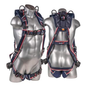 KStrong® EndurX™ 5-Point Full Body Harness, Premium Shoulder Pad, Deluxe Leg Pads, Enhanced Dorsal D-ring Plus™, Front D-ring, Shoulder D-rings, Premium Adjusters, Trauma Relief Straps, QC Chest/Legs, All Aluminum Hardware (ANSI)