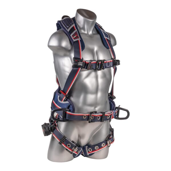 KStrong® EndurX™ 5-Point Full Body Harness, Abrasion Resistant Shoulder Pad, Premium Work Positioning Waist Pad w/Removable Tool Belt, Deluxe Leg Pads, Enhanced Dorsal D-ring Plus™, Side D-rings, Quick Slide Adjusters, Trauma Relief Straps, QC Chest, TB Legs (SS), All Aluminum Hardware (ANSI) - Image 2