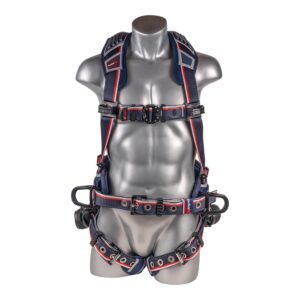 KStrong® EndurX™ 5-Point Full Body Harness, Abrasion Resistant Shoulder Pad, Premium Work Positioning Waist Pad w/Removable Tool Belt, Deluxe Leg Pads, Enhanced Dorsal D-ring Plus™, Side D-rings, Quick Slide Adjusters, Trauma Relief Straps, QC Chest, TB Legs (SS), All Aluminum Hardware  (ANSI)