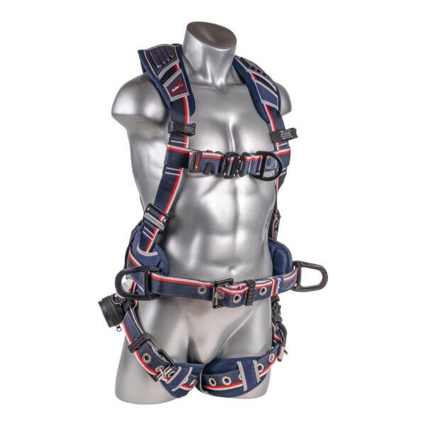 KStrong® EndurX™ 5-Point Full Body Harness, Abrasion Resistant Shoulder Pad, Premium Work Positioning Waist Pad w/Removable Tool Belt, Deluxe Leg Pads, Enhanced Dorsal D-ring Plus™, Front D-ring, Side D-rings, Premium Adjusters, Trauma Relief Straps, QC Chest, TB Legs (SS), All Aluminum Hardware (ANSI) - Image 5