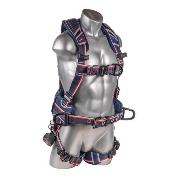 KStrong® EndurX™ 5-Point Full Body Harness, Abrasion Resistant Shoulder Pad, Premium Work Positioning Waist Pad w/Removable Tool Belt, Deluxe Leg Pads, Enhanced Dorsal D-ring Plus™, Front D-ring, Side D-rings, Premium Adjusters, Trauma Relief Straps, QC Chest/Legs, All Aluminum Hardware (ANSI) - Image 4