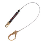 KStrong® 6 ft. Leading Edge (LE) Rated Clear Pack Design shock absorbing coated wire lanyard with snap hook and rebar hook (ANSI)