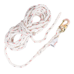 KStrong® 50 ft. Vertical White Polydac Rope Lifeline with Snap Hooks at Both  Ends - KStrong