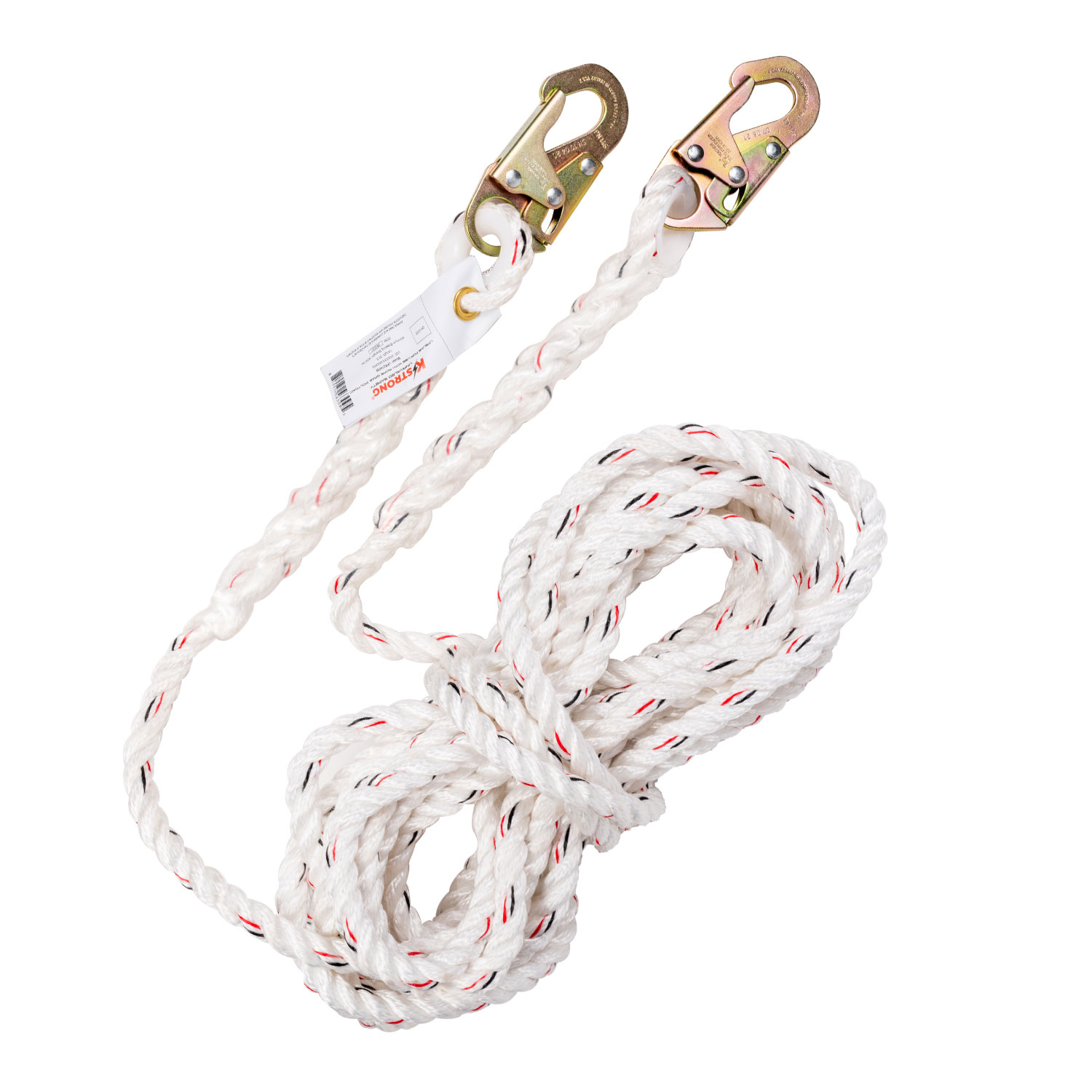 KStrong® 100 ft. Vertical White Polydac Rope Lifeline with Snap Hooks at  Both Ends - KStrong