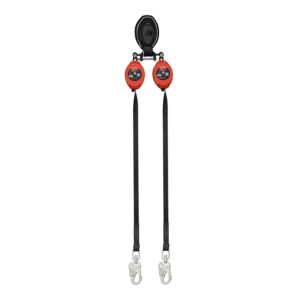 KStrong® BRUTE™ Backer™ LE V2 Class 2 - 8.5 ft. Dual Web SRL-P with Swivel Snap Hooks at Anchorage End, Other End Dorsal Connector Shock Pack Assembly (ANSI)