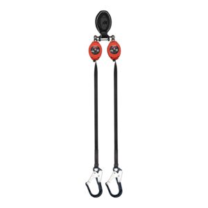 KStrong® BRUTE™ Backer™ LE V2 Class 2 - 8.5 ft. Dual Web SRL-P with Aluminum Rebar Hooks at Anchorage End, Other End Dorsal Connector Shock Pack Assembly (ANSI)