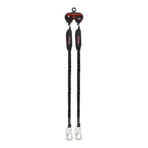 KStrong® BRUTE™ Dual 9 ft. Web (6 ft. Internal, 3 ft. External) Aluminum SRL with Tie-Back Hooks, Hi-Abrasion Resistant Webbing, and Black ED Casing (ANSI) - Harness Connector Included