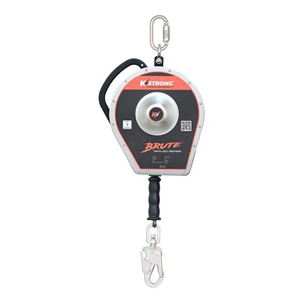 KStrong® BRUTE™ Sealed 80 ft. SRL with stainless steel cable and stainless steel swivel snap hook. Includes stainless steel installation carabiner and tagline (ANSI)